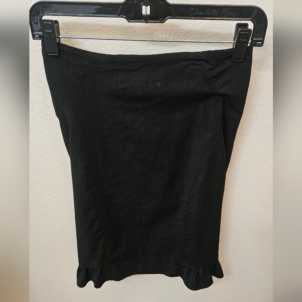 bebe Black Pencil Skirt with Ruffle Hem